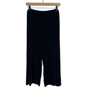 CITIKNITS Womens Black Slinky Stretch Crop Pants Size XL Travel Vacation Capsule